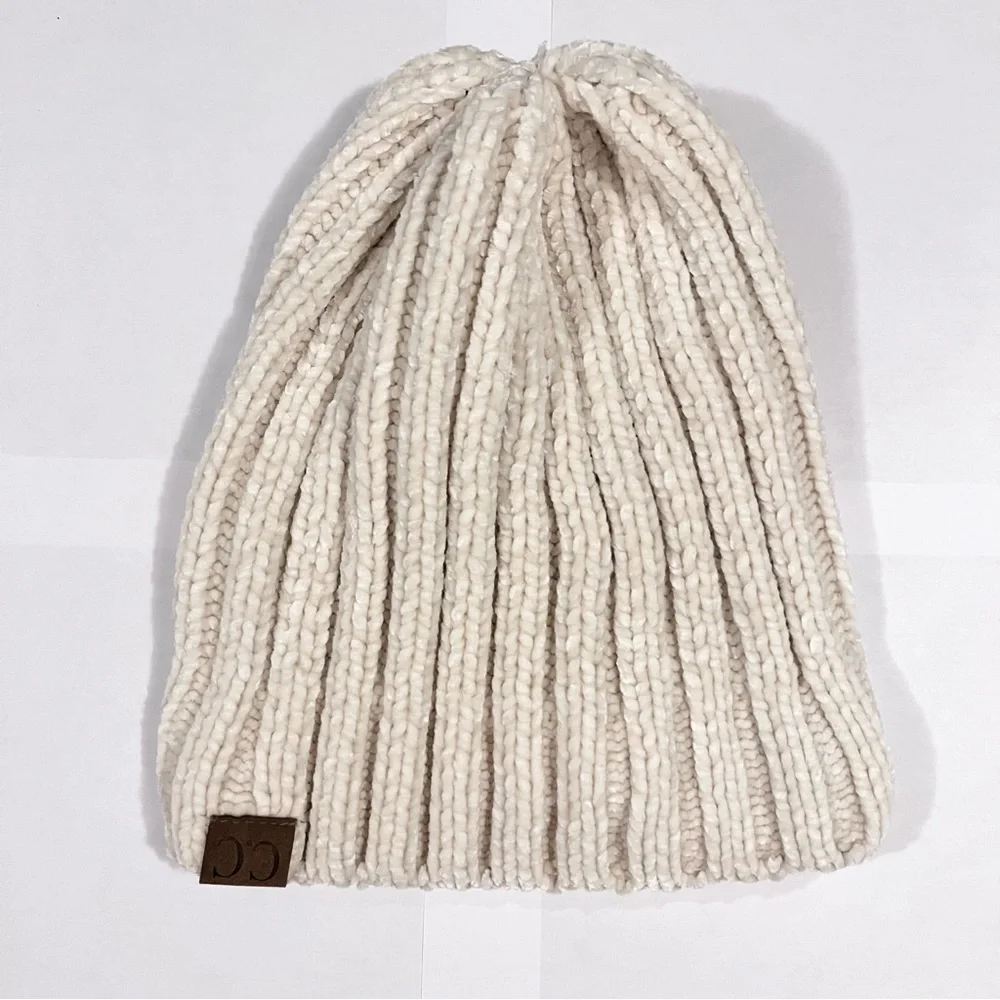 C.C Cream Natural Polyester Beanie Cap